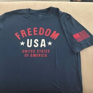 Under Armour Blue and Red Short Sleeve Tee Freedom USA